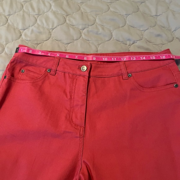 Twill pants by Appleseeds in rich mulberry color. Machine washable. - Picture 3 of 4